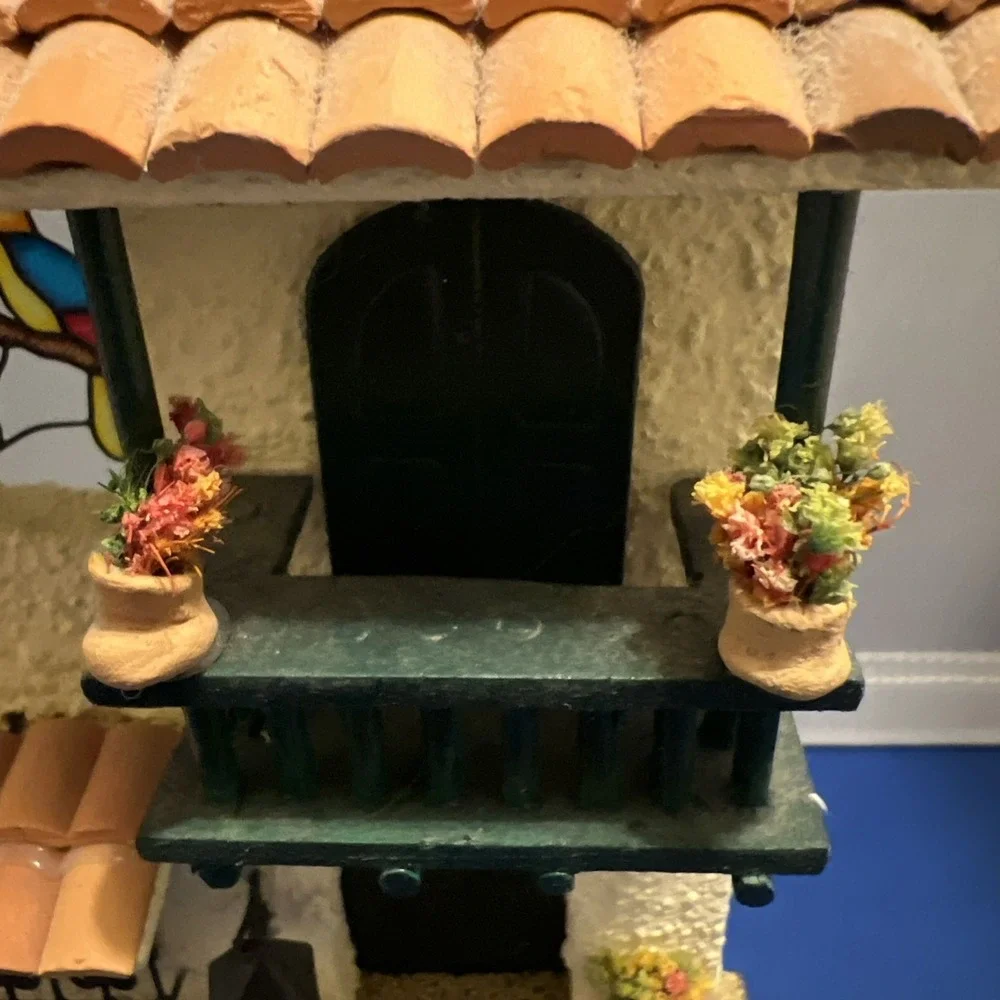 Handcrafted Painted Terracotta & Wood House 3D Wall Decor Folk Art Panama